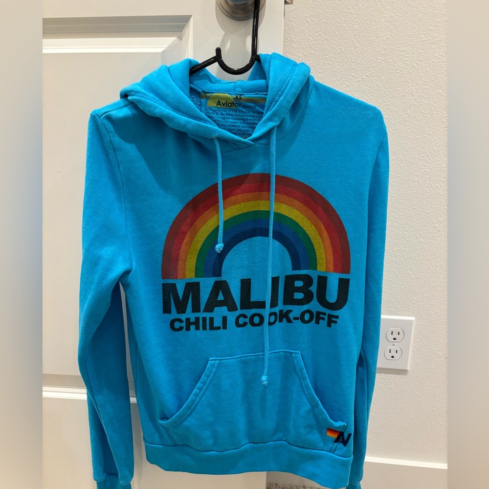 Aviator Nation Limited Edition Hoodie, size XS turquoise